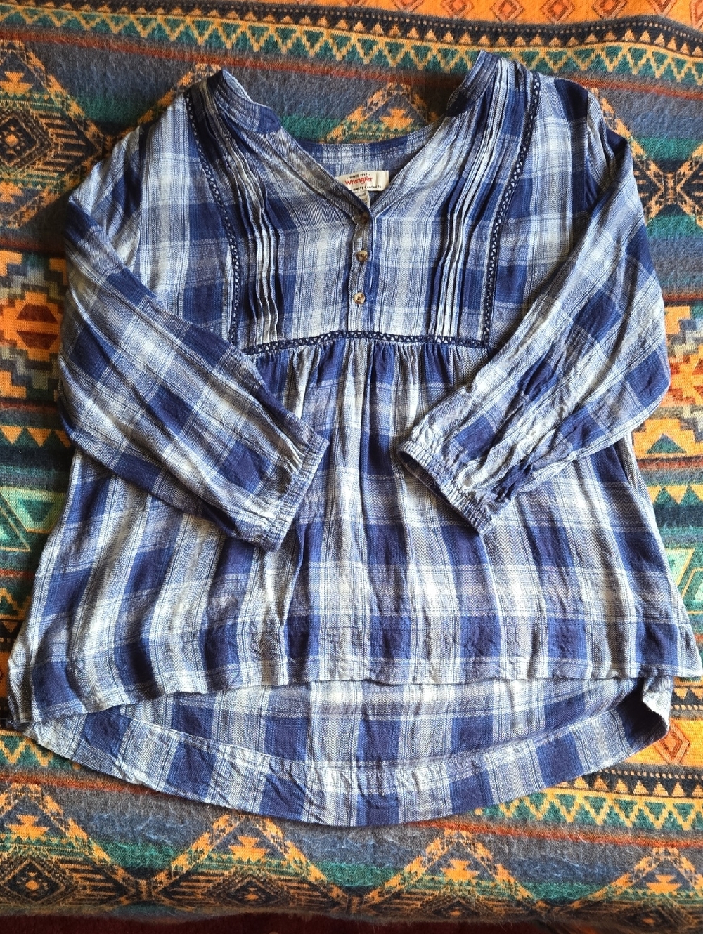 Blue Plaid Wrangler Blouse